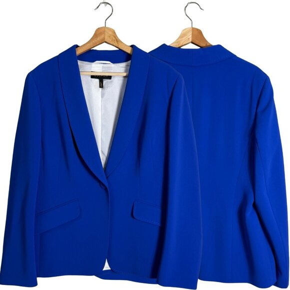 Escada Bethney Blazer Jacket Women's 44 Azure Blue Designer Professional Career